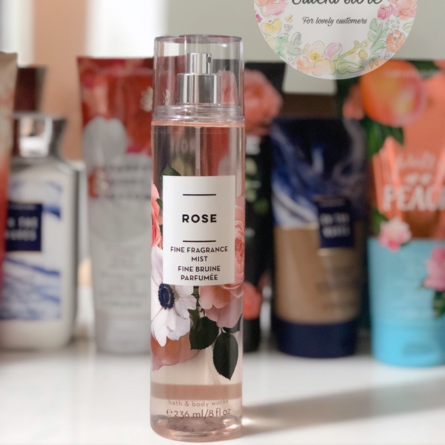 [AUTHENIC] Xịt toàn thân Bath and Body Works Rose Body Mist Shopee