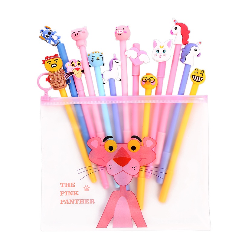 Bút bi mực gel cute SET 10 BÚT nét ngòi 0.5mm theo tone màu kèm túi xinh