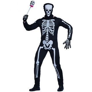 Áo Liền Quần Xương Người Cho Lễ Hội Halloween - Trang Phục Cosplay Kín Đen