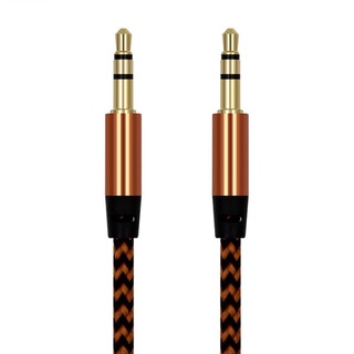 Dây cáp âm thanh Aux 3.5mm dài 1m cho loa, Mp3, điện thoại, xe hơi, máy tính - Cáp Dây Dù Mạ Vàng 2 đầu 3.5mm