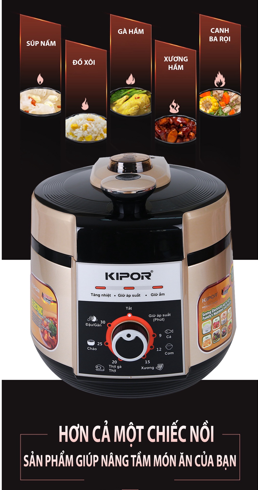 Phụ kiện đi kèm nồi KIPOR