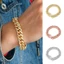 TOPTOOLCX Link Chain Nam Nữ Chiều Rộng 12 Mm Vòng Tay Thời Trang Hip Hop