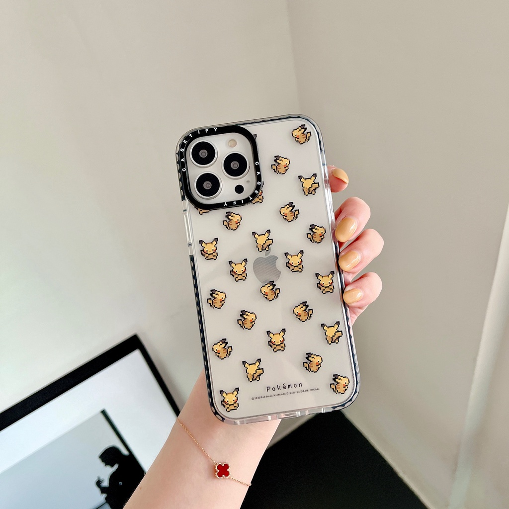 Pokémon Pikachu 8bit Pixel Dễ Thương Anime Nhật Bản Hoạt Hình Trò Chơi Vỏ Mềm Tương Thích Cho iPhone 17 Pro Max Air Plus 16 / 15 / 14 / 13 / 12 / 11 / XR / X / XS / SE / 8 / 7 / 6