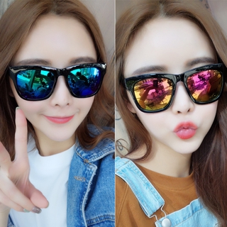 Kính râm ống kính gương khung vuông phong cách Hàn Quốc dành cho nữ / nam Kính thời trang Hàn Quốc
