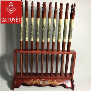BỘ ĐŨA THỜ GỖ HƯƠNG KHẢM 10 ĐÔI CẮM ĐỨNG - LOẠI CAO CẤP CHẮC CHẮN, DÀY DẶN