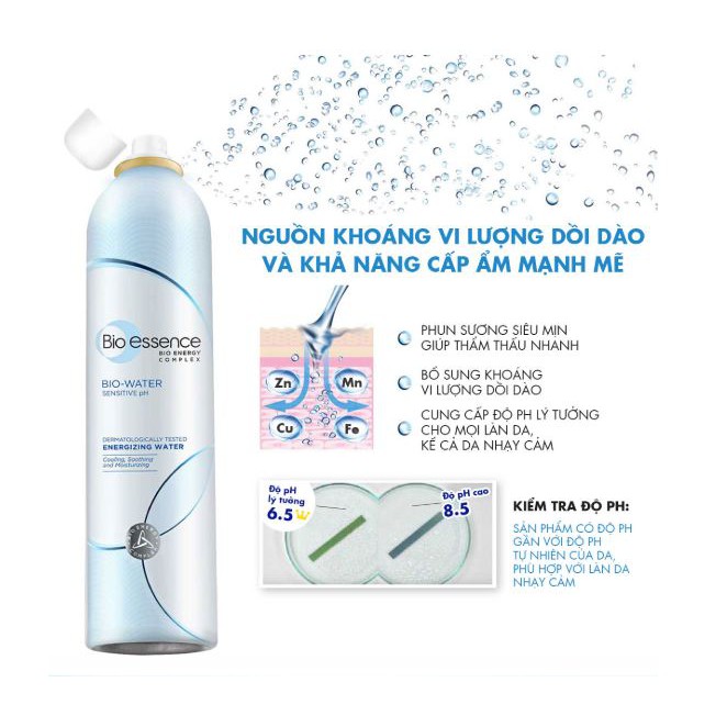 Xịt Khoáng Bio-essence Bio-Water Energizing Water Dưỡng Da Ẩm Mịn 300ml