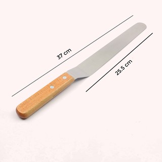 Dao Chà Láng Bánh Kem 25 Cm Thẳng, Gấp Khúc, Cán Gỗ, Lưỡi Inox