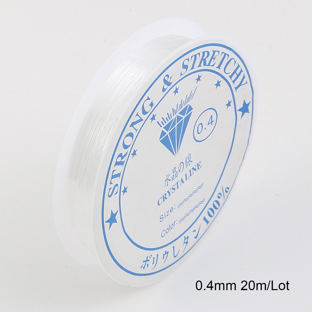 Ảnh Cuộn dây co giãn màu trắng pha lê BEADIA 0.4mm dài 20m dùng để làm đồ trang sức thủ công 2