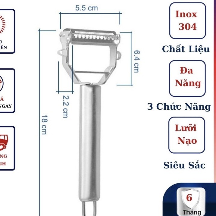 Dụng cụ gọt bào sợi rau củ inox thép không gỉ tiện lợi đa năng