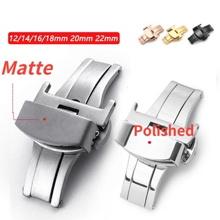 Khóa Bướm Bằng Thép Không Gỉ Đánh Bóng Cho Dây Đồng Hồ 16mm 20mm 22mm 24mm 10 / 12 / 14mm