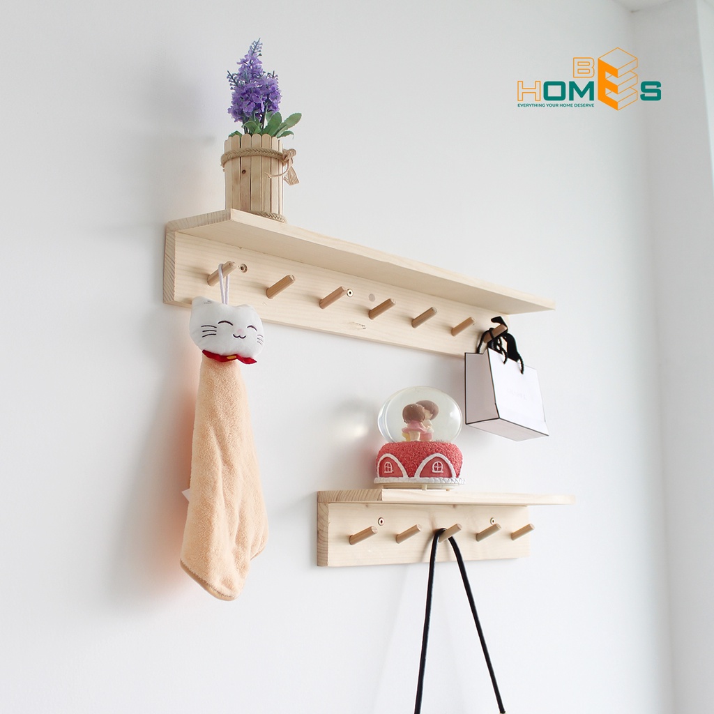 Ảnh Kệ gỗ treo tường 5-7 móc Behomes 2