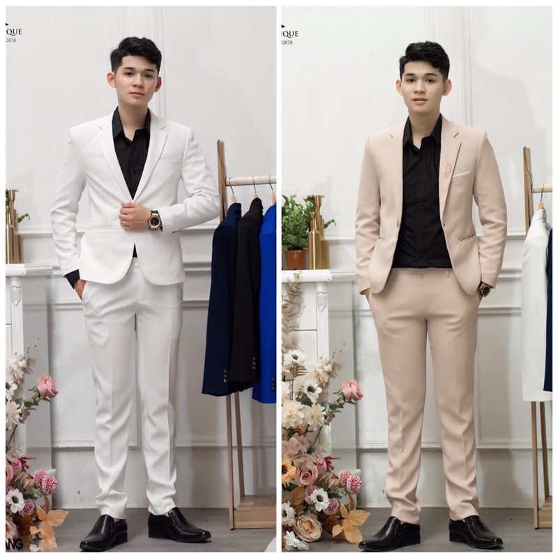 [MUA 1 ĐƯỢC 6 ] Bộ vest nam tặng cavat, phụ kiện, 2 quần sip, trẻ trung ...