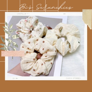 [Handmade] Scrunchies buộc tóc Muslin cao cấp họa tiết dễ thương hot trend