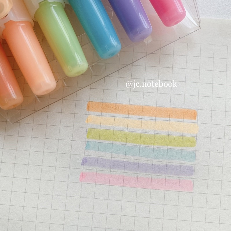 Set 6 Màu Bút Highlight Bấm - Bộ 6 Bút Dạ Quang màu Pastel dạng Bấm ...