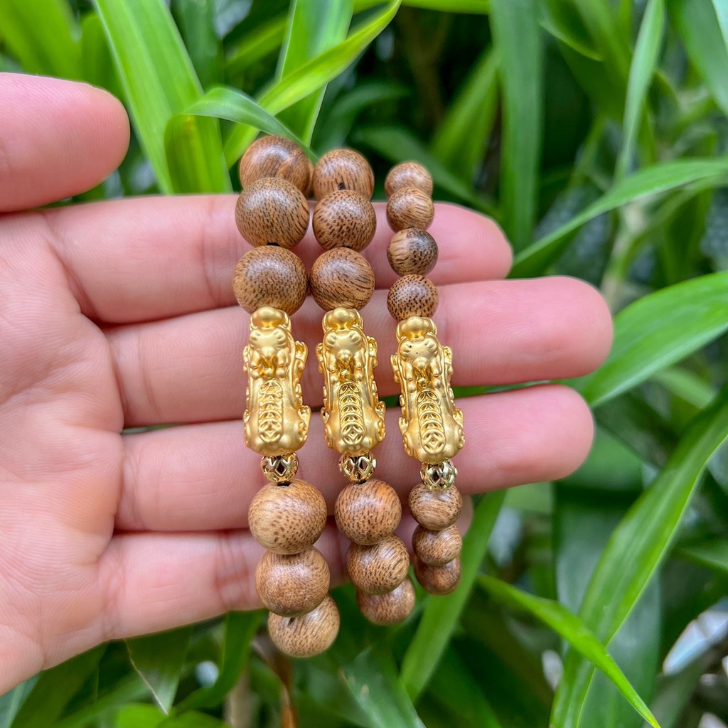 Ảnh Vòng tay trầm hương mix Tỳ Hưu trầm tóc vườn Xưởng Mộc Việt mang lại may mắn bình an tài lộc 4