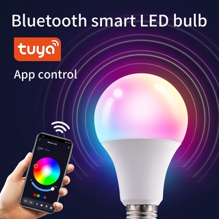 Tuya Home RGB 10w E27 LED Bóng đèn nghệ thuật Bluetooth thông minh Bóng đèn thông minh đầy màu sắc RGBWCW có thể điều chỉnh độ sáng 85-265V Đèn LED gia đình thông minh