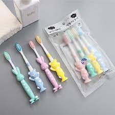 ( GIẢM GIÁ ) Sét 4 Bàn Chải Trẻ Em Hàn Quốc- Bàn Chải Đánh Răng Siêu Dễ Thương hình Gấu