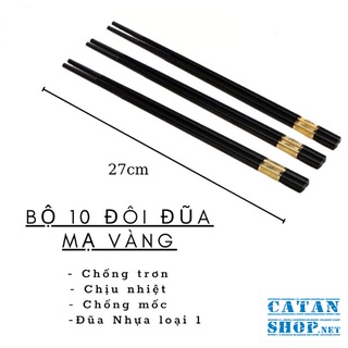 Bộ 10 Đôi Đũa Hợp Kim Mạ Vàng Hàn Quốc-GD557-DuaVang