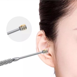 Bộ Dụng Cụ Ngoáy Tai Inox 5 CÂY -Bộ Lấy Ráy Tai Thép Không Rỉ 6 Món-Bộ Mát Xa Tai