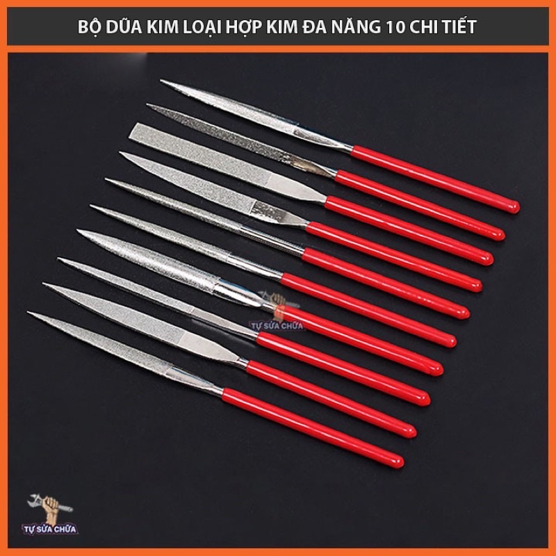 Bộ dũa mài kim loại hợp kim đa năng 10 cây size 5x180mm, 4x160mm, 3x140mm