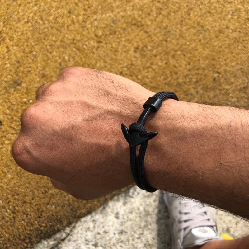 Vòng Tay Mỏ Neo Unisex Dành Cho Nam Nữ Thời Trang Màu Đen Chất Liệu - Vòng tay mỏ neo - Horizon