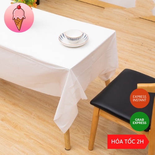 Khăn trải bàn vintage nhựa PVC chống thấm nước trơn màu phong cách Bắc Âu - Kem Shop K4