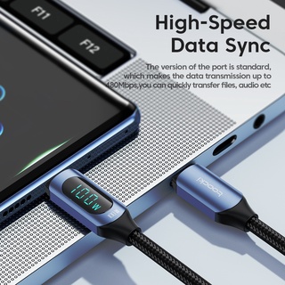 Dây Cáp Sạc Nhanh 100W USB Type C Sang Type C 66W Có Màn Hình LED Hiển Thị