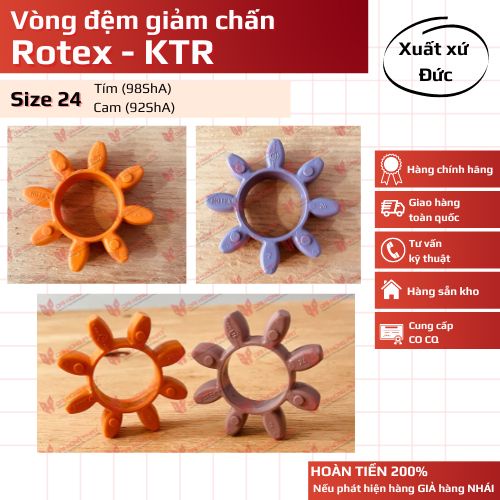 Vòng đệm Rotex KTR size 24, Rotex couping 24. Độ cứng 92 hoặc 98ShA ...