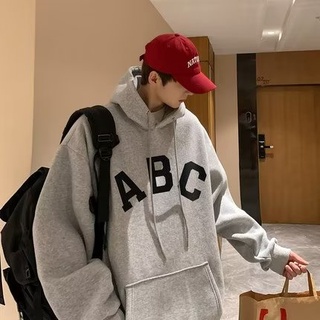 Áo Khoác Thể Thao Cotton Dày Dặn Dáng Rộng In Chữ ABC Thời Trang Cho Nam Size M-5XL
