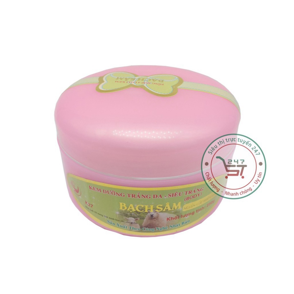 Kem body Trắng da toàn thân Giữ ẩm Phục hồi da Se khít lỗ chân lông Bạch Sâm K27 250g (Hồng)