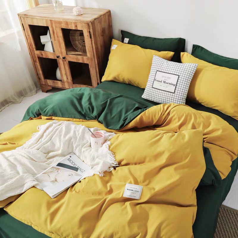 Ảnh Bộ chăn ga gối Cotton Tici Đũi Nhập Khẩu dày dặn Bo Décor 3