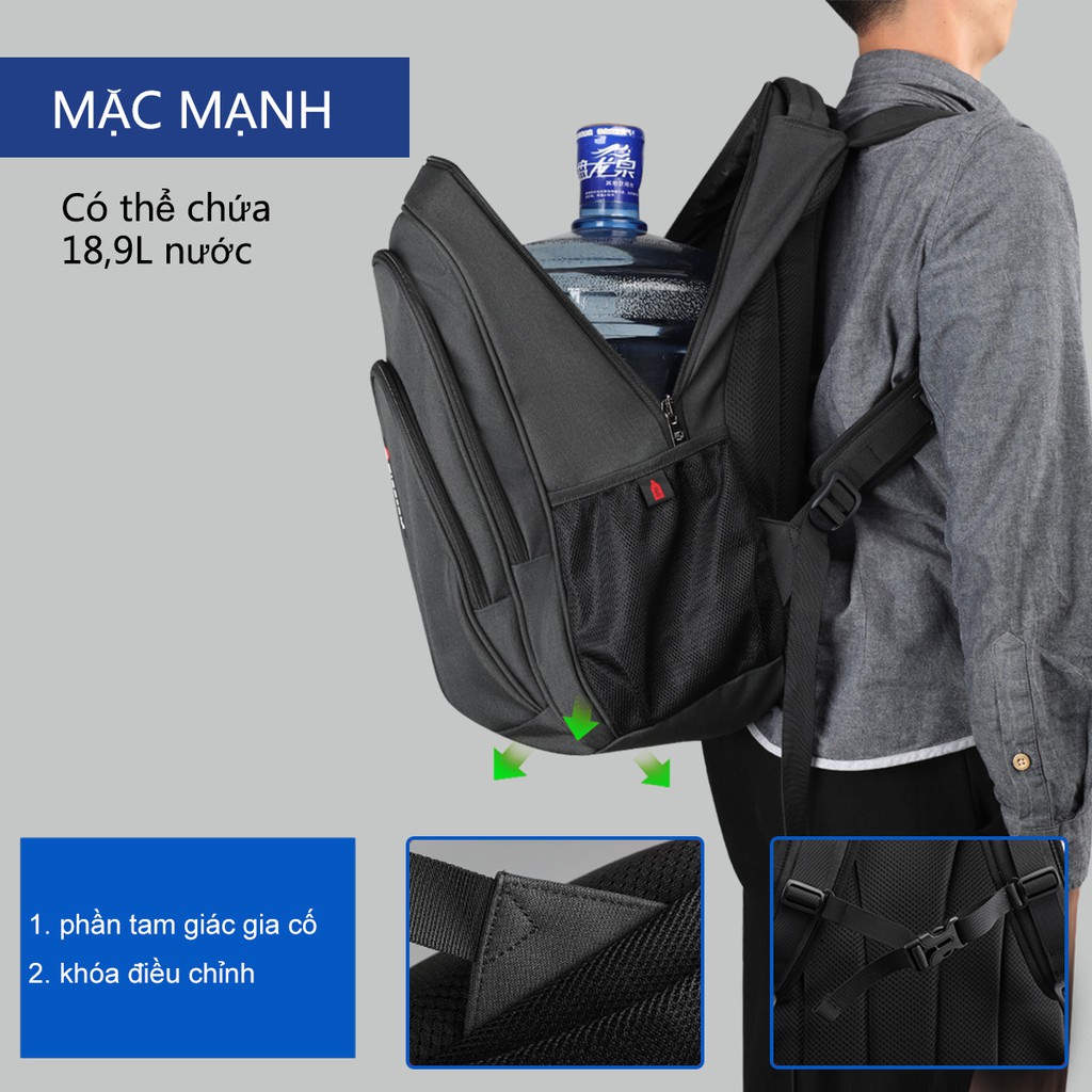 Ảnh 【Local Delivery】TIGERNU 3893 Balo đựng máy tính xách tay 15.6inch có cổng USB siêu nhẹ chống nước 3