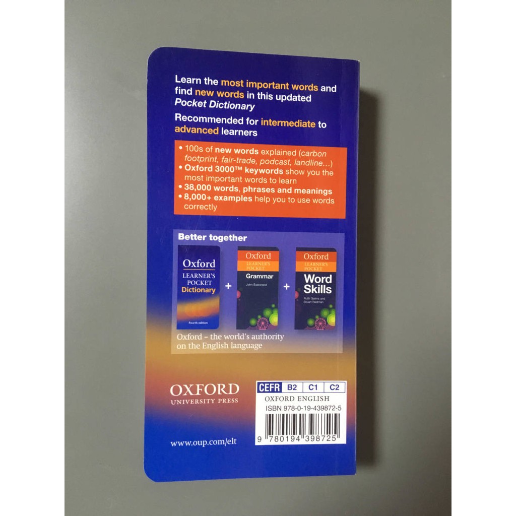 Ảnh Sách Từ điển: Oxford Learner's Pocket Dictionary : A Pocket-sized Reference to English Vocabulary (Fourth Edition) 3