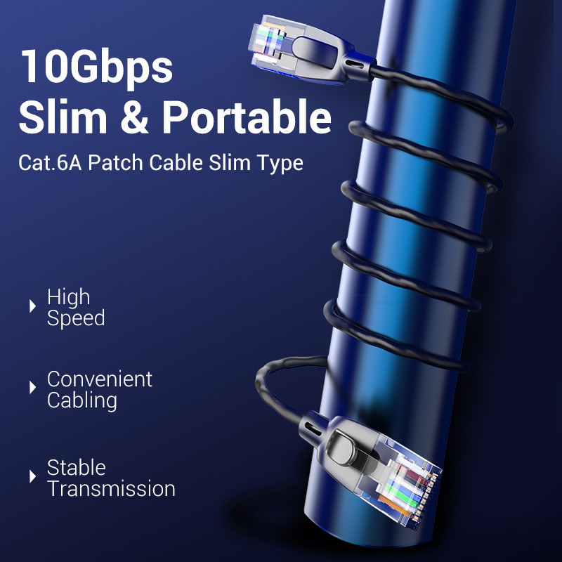 Cáp Ethernet Vention Cat6A Cáp Lan Siêu Mỏng UTP Tốc Độ Cao 10 Gigabit ...