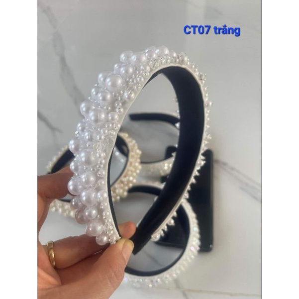 Băng đô cài tóc đính hạt ngọctrai cao cấp, phụ kiện cài tóc cô dâu, phụ kiện thời trang, pk Khánh Huyền