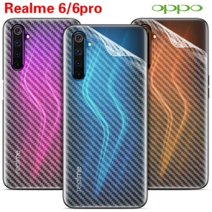 Oppo Realme 6 / Realme6 Pro Họa Tiết Sợi Carbon Mờ Mặt Sau Miếng Dán Phía Sau Phim Bảo Vệ Mềm Mờ