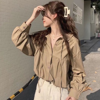 Hàng Mới Về Áo Sơ Mi Dài Tay Dáng Rộng Phong Cách Hàn Quốc Baju Wanita Lengan Panjang Hàng Mới Dành Cho Bạn Nữ