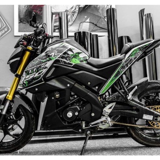 Tem trùm TFX yamaha đen họa tiết xanh lá - Độ dán team trùm decal xe máy  - Team trùm decal rẻ đẹp và chất đen họa tiết