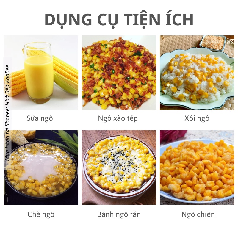 Dụng Cụ Tách Hạt Ngô Inox KOOBEE – Thiết Kế Thông Minh, Tách Hạt Nhanh Gọn, Không Làm Vỡ Hạt (NB63)