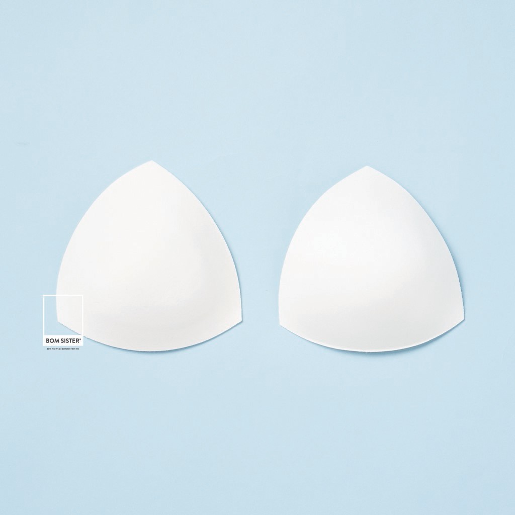 Ảnh Cặp mút độn ngực, mút nâng ngực hình tam giác chất liệu vải, miếng độn bikini có thể tháo rời màu trơn BOM SISTER MD01 2