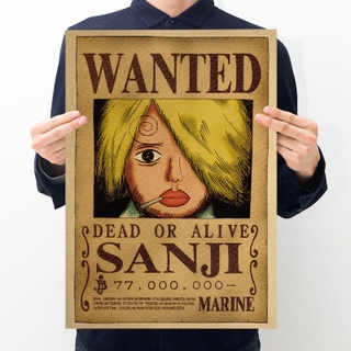 Yt2 ONE PIECE Poster Anime Trang Trí Tường Tranh Luffy Zoro Nami Sanji Retro Kraft Paper Bar Quán Cà Phê Nhà Hàng