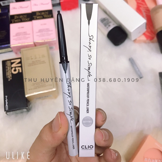 Chì Sáp Kẻ Mắt CLIO Sharp, So Simple Waterproof Pencil Liner