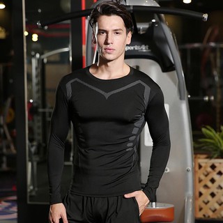 Áo Thể Thao Nam Tay Dài Áo Tập Gym Nam Chất Thun Lạnh Áo Giữ Nhiệt Nam Đá Bóng