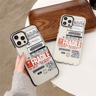 Dành Cho iPhone 15 14 16 Pro Max Ốp Lưng TPU Mềm iPhone 12 13 Pro MAX Ốp Lưng Nhãn FRAGILE Trong Suốt Cho iPhone 11 7 / 8Plus / X / XR / Xs Max