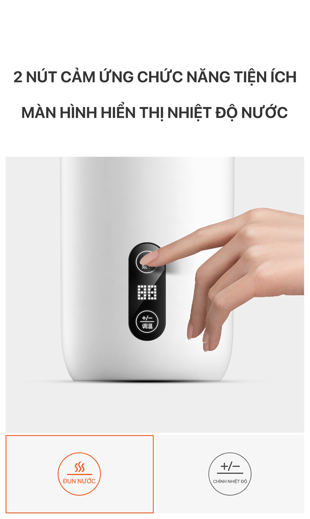 Mô tả Bình đun siêu tốc kèm giữ nhiệt Deerma DR035S cầm tay với 3 lớp cách nhiệt thông minh - Bảo hành 12 tháng - 3