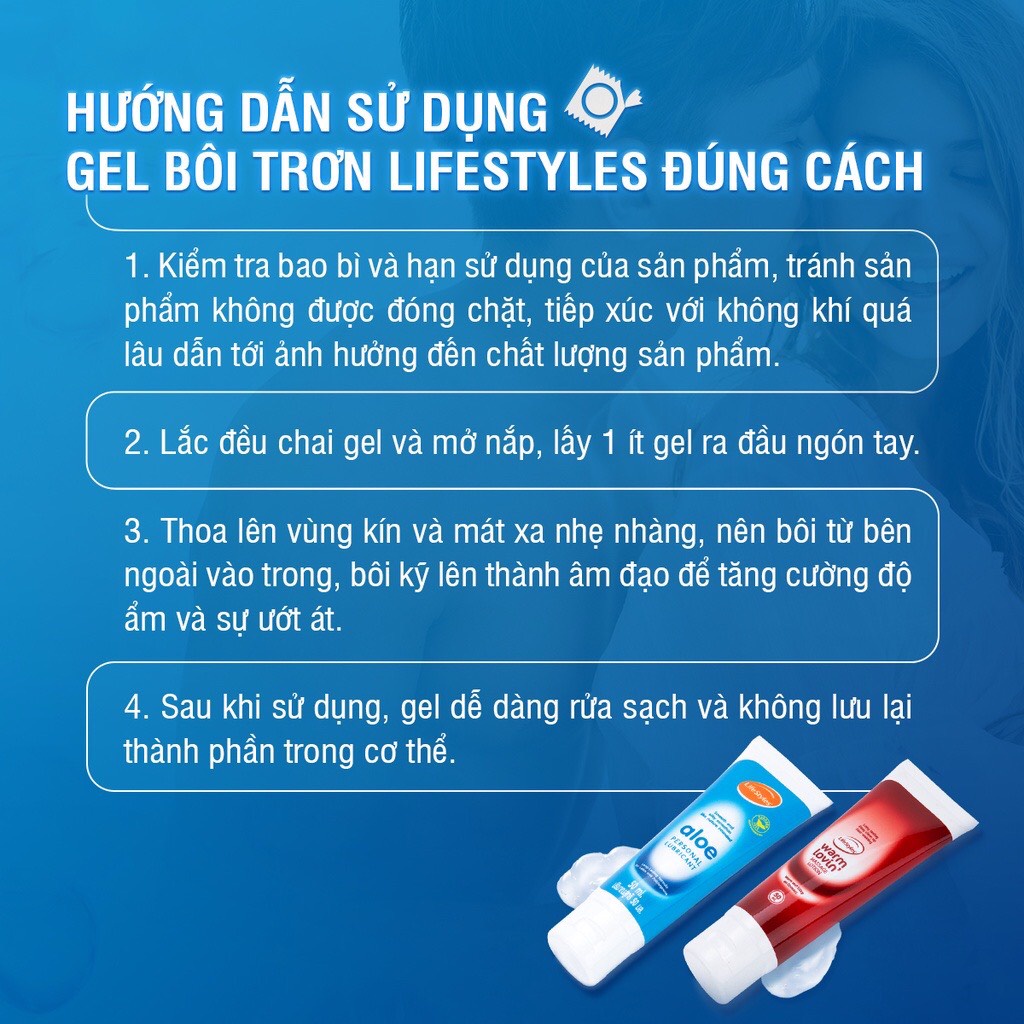 Mô tả Gel bôi trơn LifeStyles Aloe Lubricant bôi trơn quan hệ gốc nước không chứa Paraben 50ml - 2