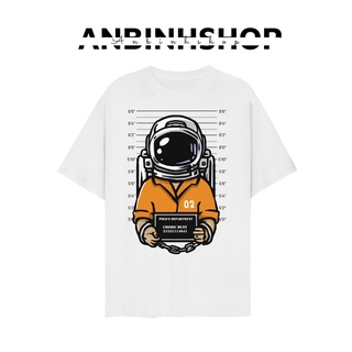 Áo thun unisex nam nữ in hình truy nã phi hành gia vải dày mịn mát