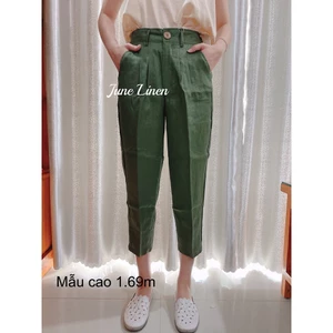 JUNE LINEN Q08 - Quần Baggy LINEN TƯNG PREMIUM lưng thun sau. Nhiều màu. BIGSIZE