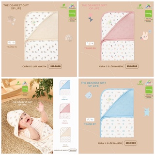 Chăn Ủ Cotton Có Mũ Lullaby NH437M 2 Lớp Xinh Xắn Cho Bé