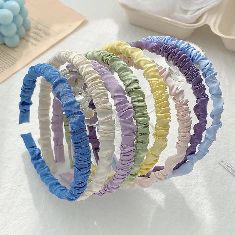 Bờm Tóc,Băng Đô Nhún Nhiều Màu Vải Lụa Xinh Xắn Dễ Thương Phụ Kiện Tóc Nữ Và Bé Gái Empoli